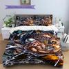 Juego de Ropa de Cama con Estampado de Dibujos Animados Colcha Funda de Colcha Funda de Almohada Decoración del Hogar Regalo de Cumpleaños (1 * funda nórdica + 2 * fundas de almohada, sin núcleo)