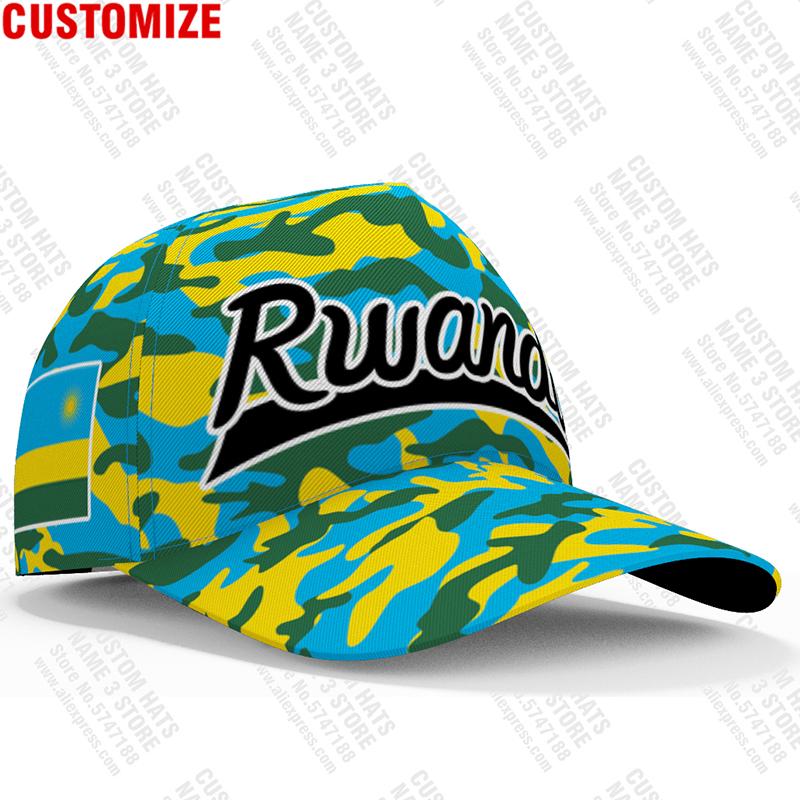 Rwanda Baseball Cap Custom Name Team Logo Rwandan Hat Rwa Country Travel Kinyarwanda Nation Rwandese French Flag Po Headgear
