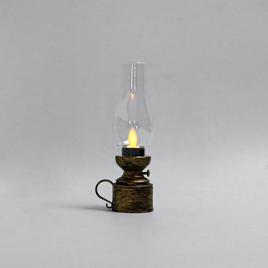 Vintage LED Candle Lamp: Retro Kerosene Design for Home Decor and Cozy Ambiance