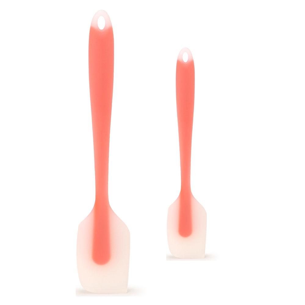 Kitchen Utensils Heat Pastry Mini Resistant Baking Bar Spatula Accessories Bakeware Translucent Cream Silicone Tools (Orange,21cm)