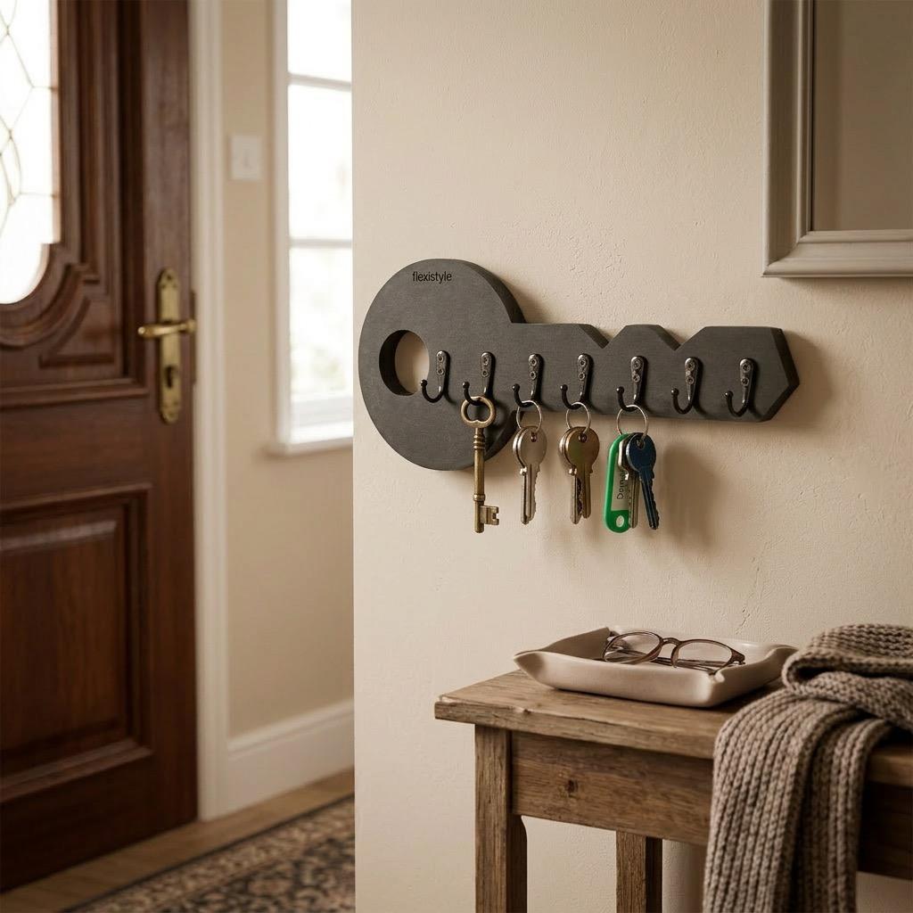 Wooden Key Hanger Key Black