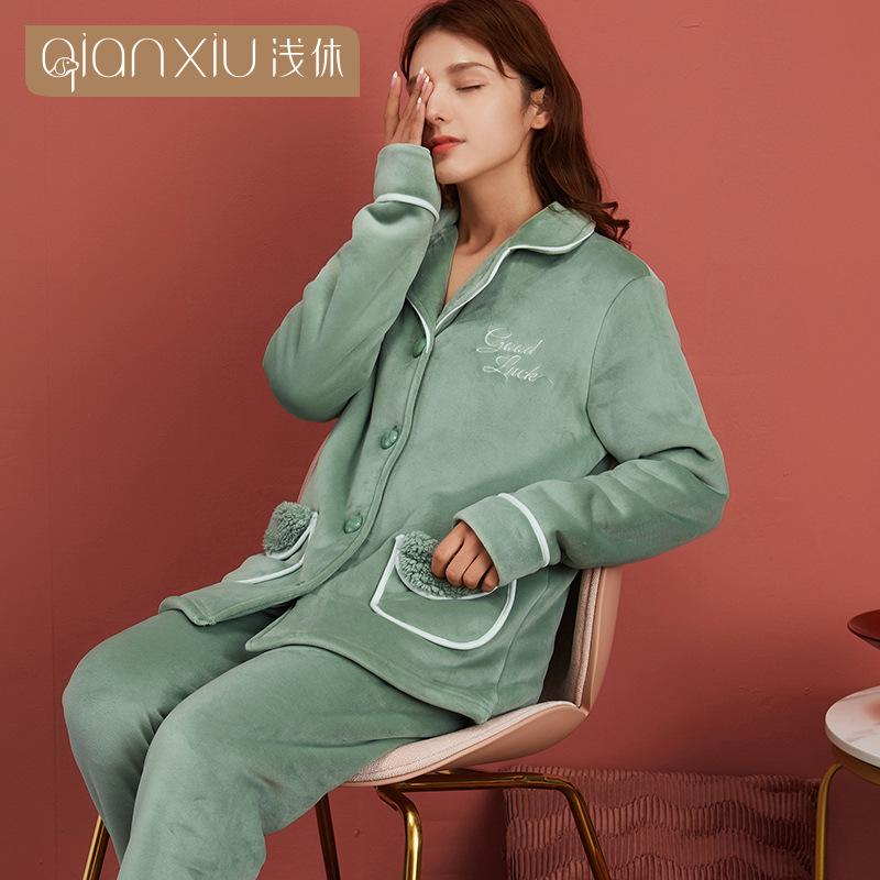 [Verschiedene Stile] Kompound-Imitations-Lammwoll-Pyjama Winter Samt Verdickt Pelz Integrierte Loungewear Hellrot