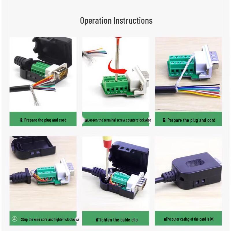 DB9 Solder-Free RS232/485/422 Serial Connector