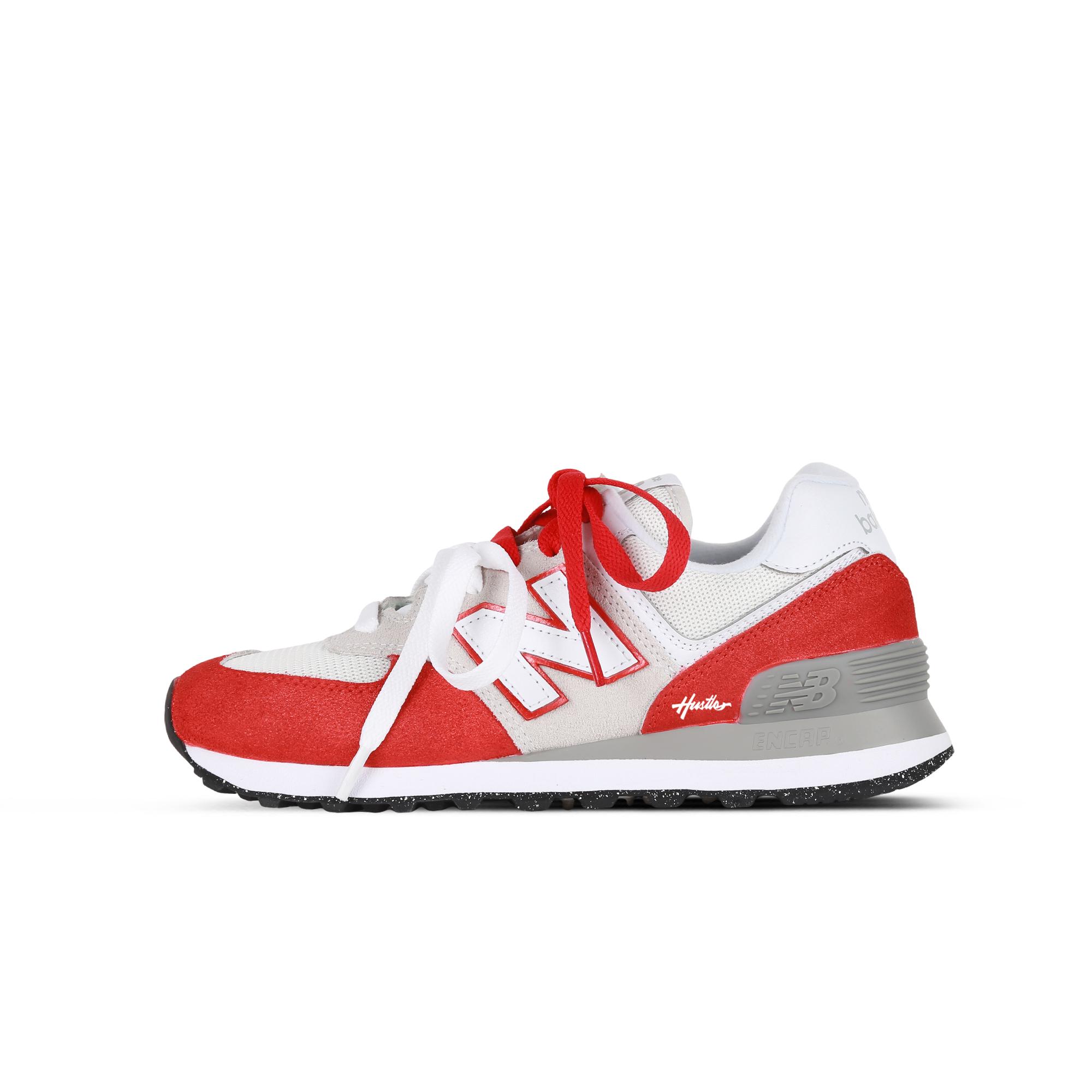 

New Balance NB 574 Cushioning Abrasion Resistant Breathable Low top City Commuting Running Shoes Unisex Red White ML574EVW(Team368-) D-Width 40