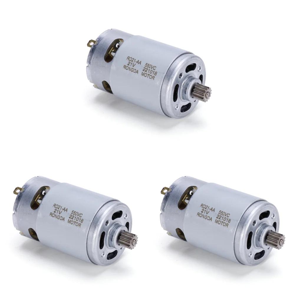 21V 550 Motor Brushed Motor 14 Teeth Mini DC Motor 28000RPM for 4/6 Inch Cordless Lithium Chainsaw Children's Electric Car Motor