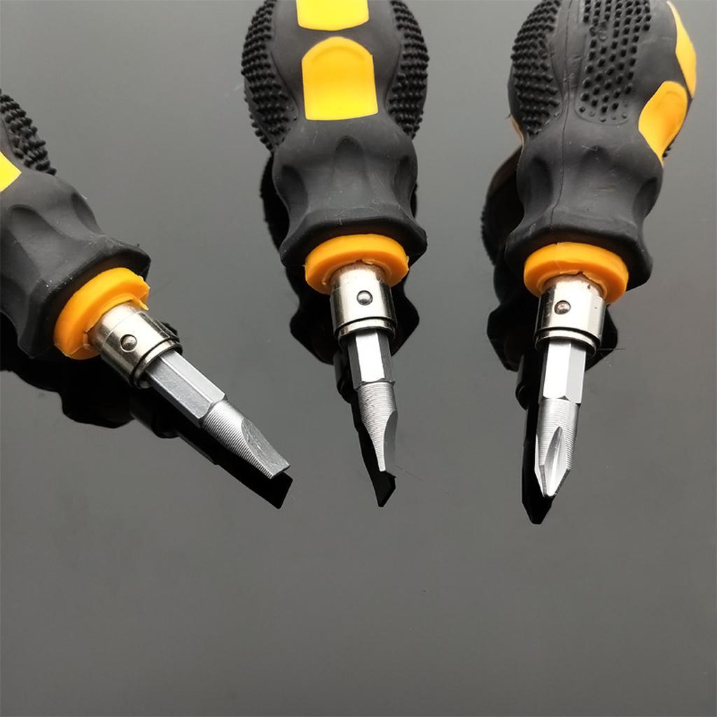 Stubby Schraubendreher Kurz Klein Taschenmagnetischer Schraubendreher Schlitzkopf für Heimwerkerreparaturen Enge Räume Professionelle Anwendung