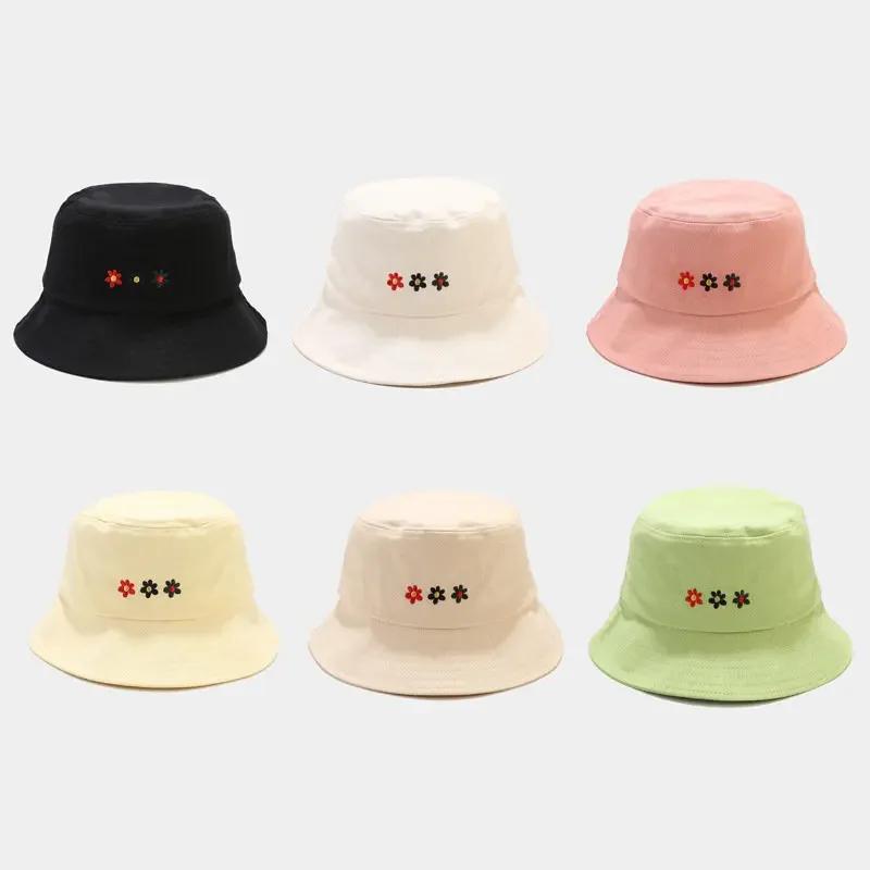 Spring and Summer Cotton Embroidery Bucket Hat Fisherman Hat Outdoor Travel Sun Cap for Men and Women 94