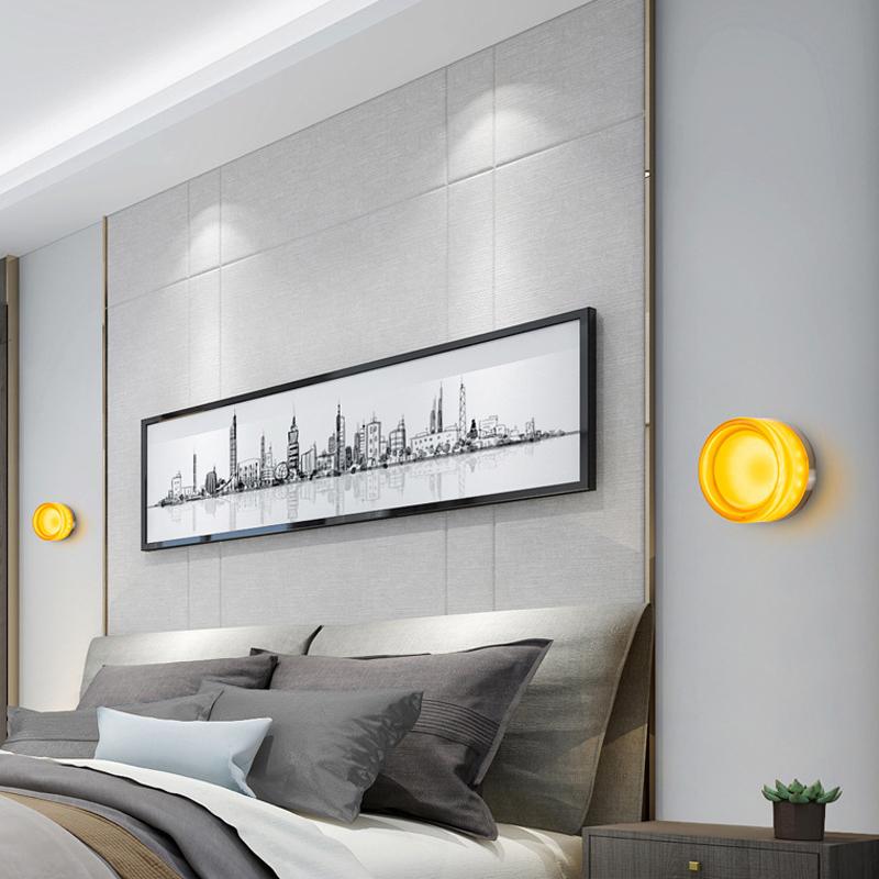 Moderne LED-Wandleuchte Bernstein Gelee Kleine Wandleuchter Nachttisch Zimmerdekor Licht Wohnzimmer Hotel Flur Rauchgrau Beleuchtungskörper