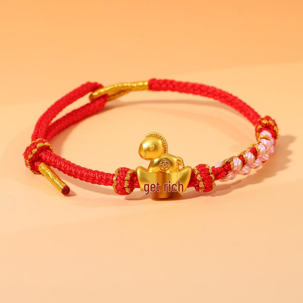 Year of the Horse Zodiac Bracelet - Red String Handmade Couples Charm for Men and Women, New Year Gift Jewelry