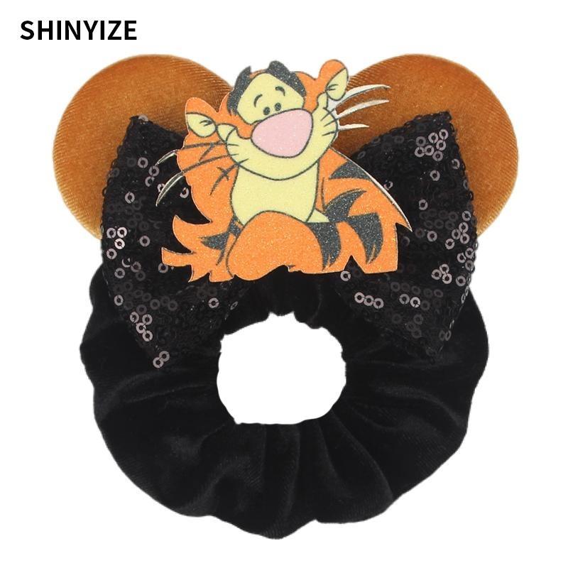 Vánoční Disney Roztomilé Uši Elastické Sametové Čelenky Pro Dívky Flitry 4" Mašle Čelenka Ženy Festivalový Výlet DIY Vlasové Doplňky