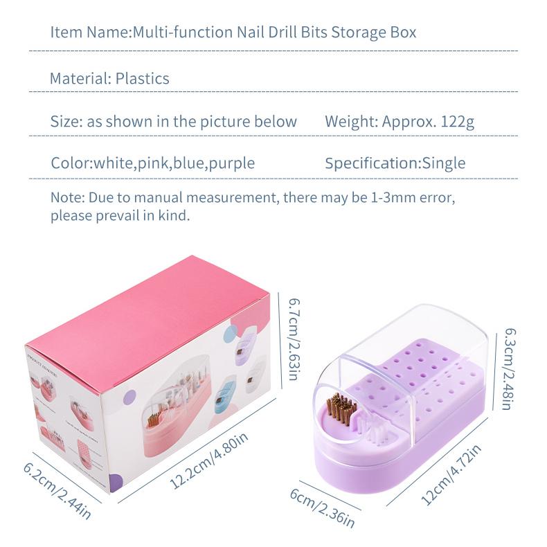 30 Holes Nail Art Drill Bits Storage Box Milling Cutter Showing Shelf Nail Tools Holder Display Electric Drill Bits Organizer