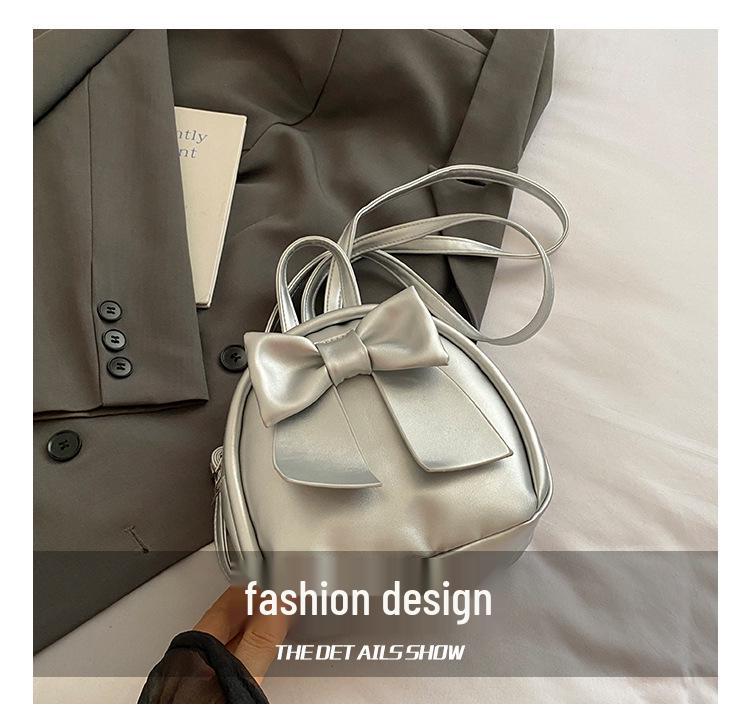 Korean Style Women's Bow Backpack - 2025 New Sweet Fashion Handbag, High Value Small Backpack for Outings