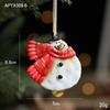 Retro Hand-Painted Resin Christmas Ornaments: Snowflake, Heart, and Star Decor.