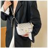 Simple And Stylish Women's Messenger Bag With Grid Pattern And Chain Strap