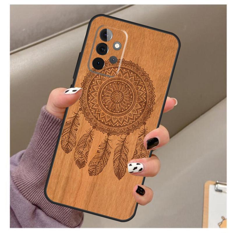 Mandala Floral Holz Weiche Hülle Für Samsung Galaxy A32 A52 A72 A12 A42 A40 A50 A70 A03S A21S A52S A71 A51 Abdeckung
