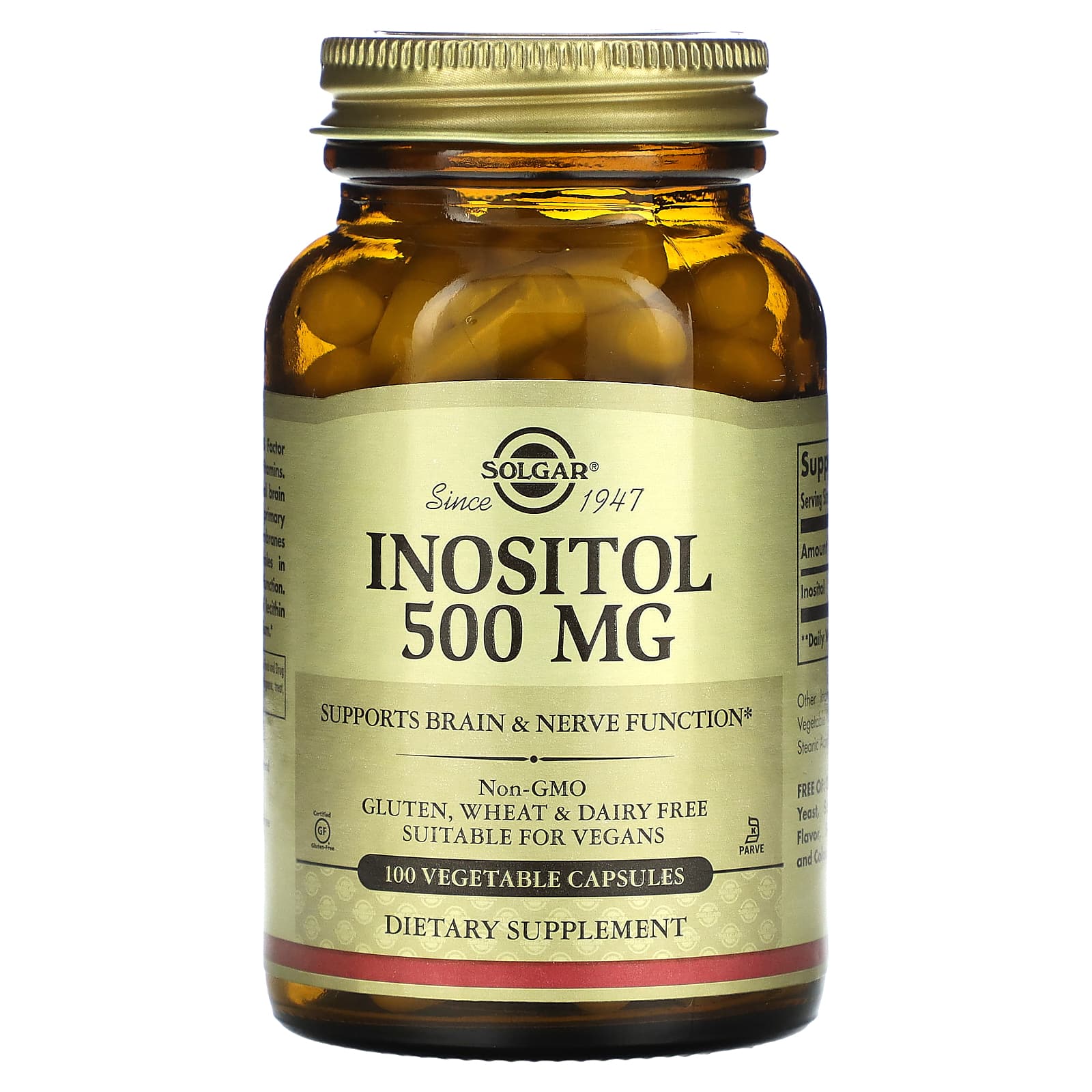 

Inositol, 500Mg, 100 Veggie Caps