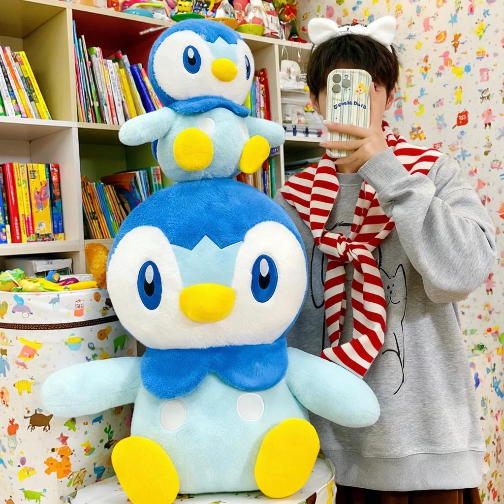 Giant Piplup Plush Toy Huggable Blue Penguin Stuffed Anime Doll Collectible Gift for Enthusiasts