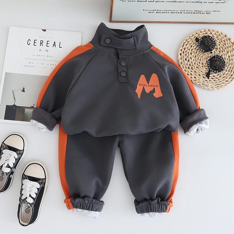 Children's Set Spring and Autumn Boys' Sports and Leisure Two-piece Set Baby Clothes Spring Clothing Korean Hoodie Set