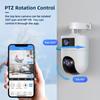 4K Outdoor Dual Lens PTZ WiFi Camera, 5G Compatible, Wall Mount, 1296p Video, Two-way Audio, High Definition Resolution, Audio and Sports Police