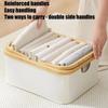 Large Capacity Laundry Storage Basket Bamboo Handle Closet Organizer  Household Use
