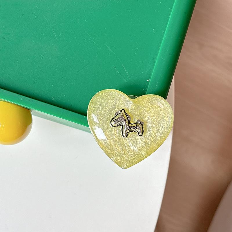 Creative Desktop Phone Airbag Holder Wind Paste Magnetic Glitter Heart Ring Girl Small Fresh