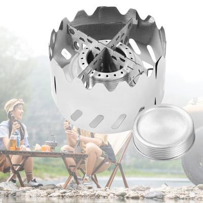 Outdoor Windproof Camp Stove Portable Alcohols Burners Picnics Barbecue Furnaces for Outdoor Camp Hiking Backpacking