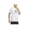 Adidas Round Neck Pullover Letter Print Short Sleeve T-Shirt Men Tops White IS0271