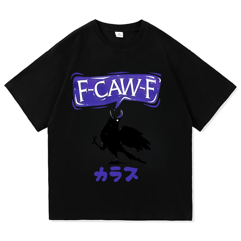 

FCawF Black Crow Funny Humor Quote Meme Unisexs TShirt Graphic Casual T Shirt Streetwear Hipster Loose Tee S