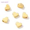 18K Real Gold Plated Brass Heart Shape Spacer Beads For Bracelets Making,Separators For Beads,DIY Beading Jewelry Accessories
