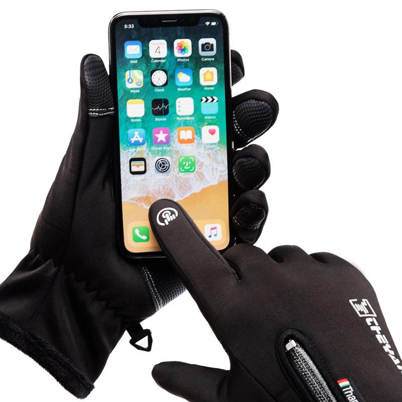 1 Pair Motorcycle Gloves Winter Thermal Lined Winter Water Resistant Skin-friendly Touch Screen Outdoor Moto Riding Ski Gloves