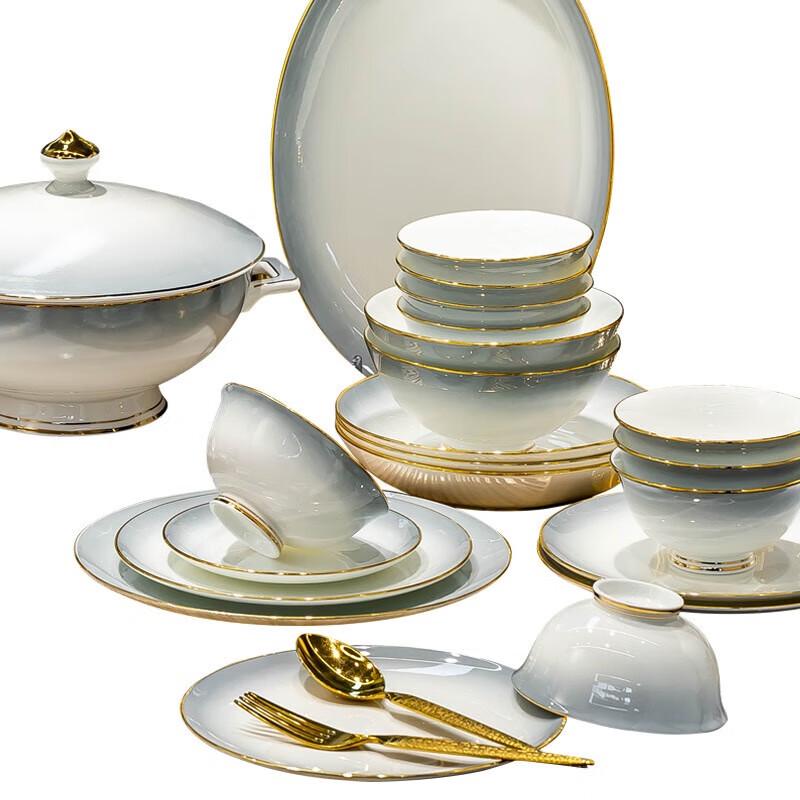 KANGMO Earl Gradient Grey 16-Piece Ceramic Dinnerware Set