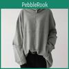 Loose Autumn And Winter Womens Casual Long Sleeve High Neck Pullover Solid Colour Pocket Sweatshirt