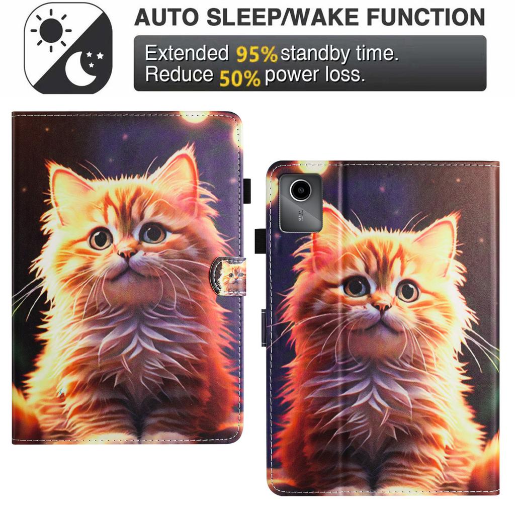 For Lenovo Tab M11/Xiaoxin Pad 11 2024 PU Leather Case Pattern Tablet Stand Cover with Card Slots