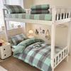 Class A 100% Cotton Yarn-Dyed Washed 3-Piece Bedding Set for Student Dormitory Bunk Beds