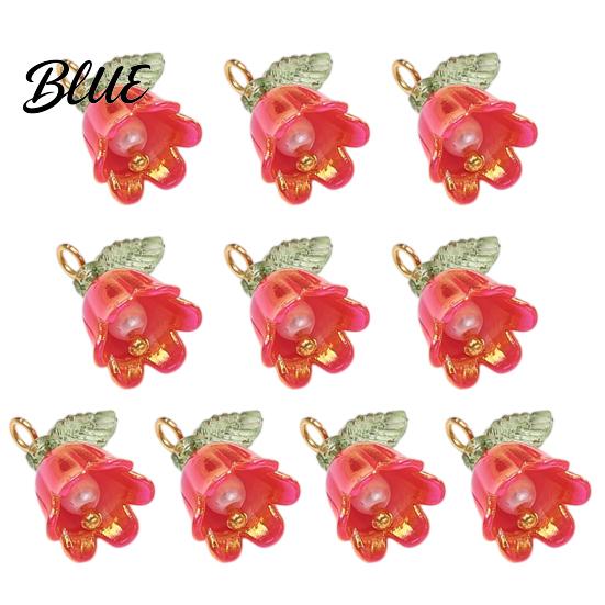 Three-dimensional Flower Charm 10Pcs DIY Pendant Three-Dimensional Simulation Texture Resin