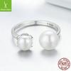 Ebay Freshwater Pearl Open Ring Sterling Silver 925 Simple Temperament Ring Cr192