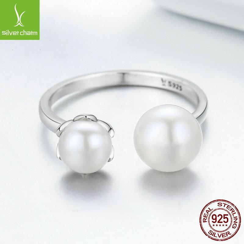 Ebay Freshwater Pearl Open Ring Sterling Silver 925 Simple Temperament Ring Cr192