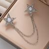 Vintage Crown Fringed Chain Fashion Brooch Dress Light Luxury High Sense Rhinestone Accessories Brooch