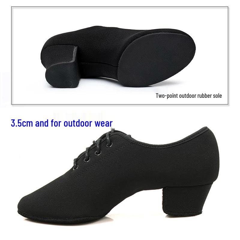 

Женские черные туфли для бальных и латиноамериканских танцев на мягкой подошве - Оксфордская ткань 37