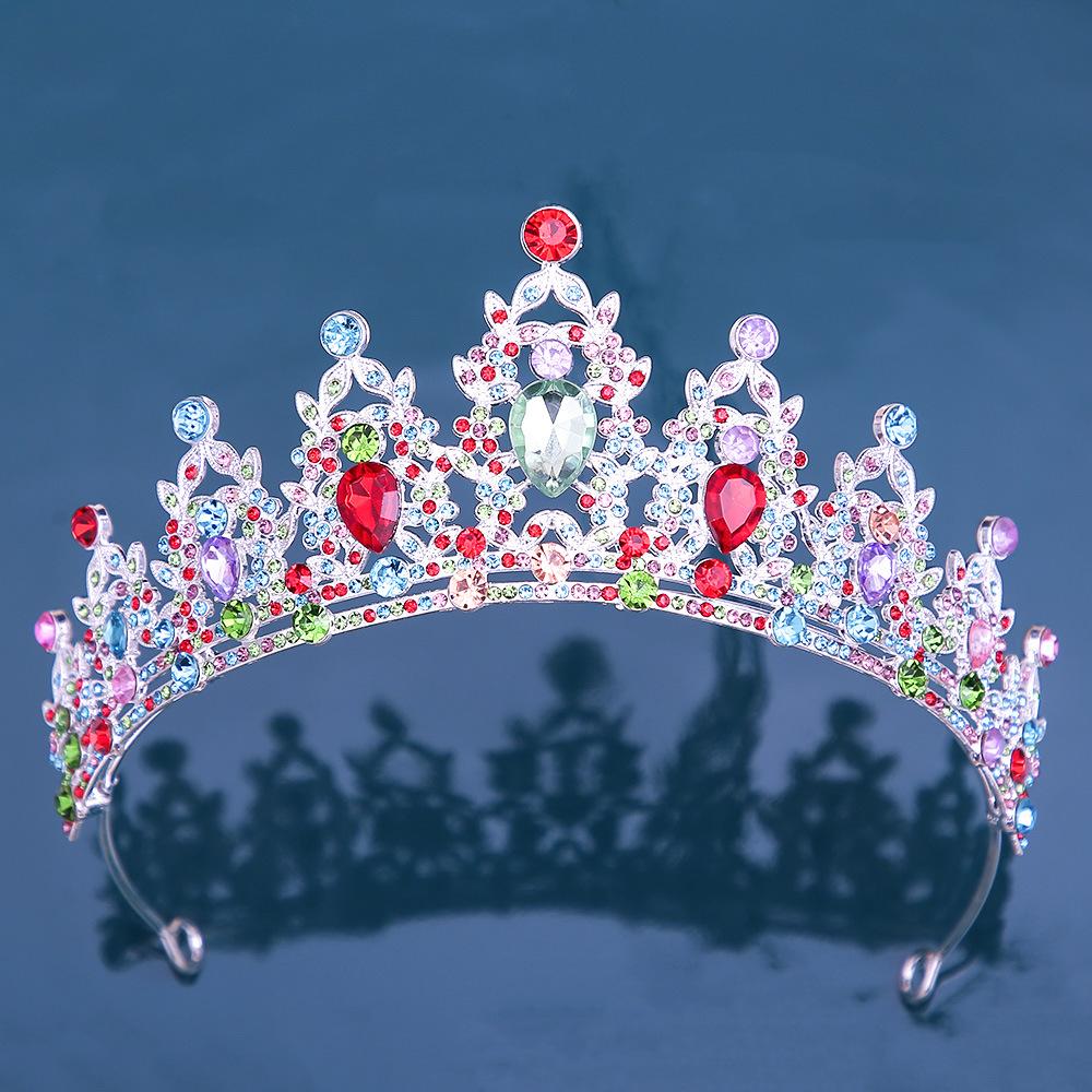 

Роскошные разноцветные кристаллы, смешанные цвета, корона, аксессуары для волос, тиара для женщин и девочек, свадебная корона со стразами, украшения для волос