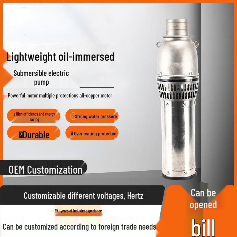 Lightweight Stainless Steel Oil-Immersed Submersible Pump with Full Copper Motor