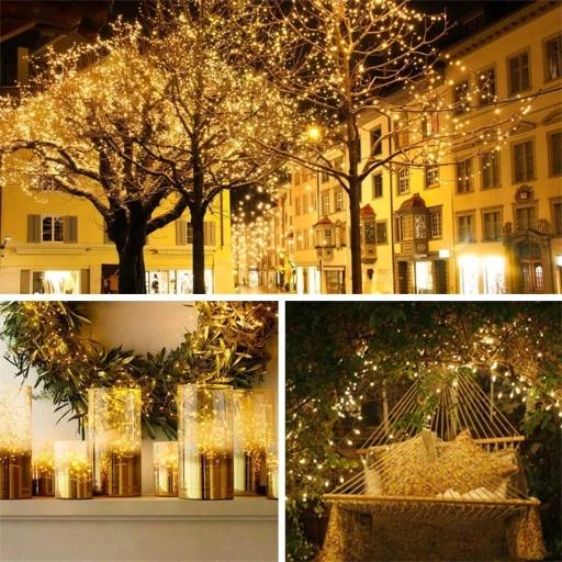 Girlanda Solarna Led Drucik 20M 200 Lampek Sznur Lampki Ogrodowe Na Drzewo
