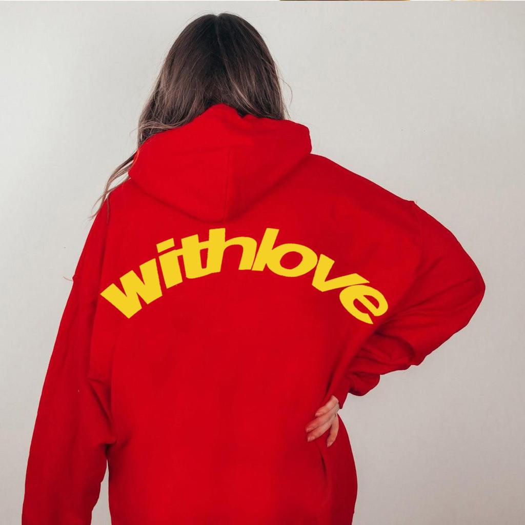 Oversized Unisex Trendig Huvtröja - Nedhasad Axelstil för Höst/Vinter