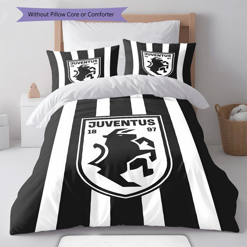 Set Copripiumino Trapuntato Juve Federa Federe Decorazione Casa Regalo di Compleanno (1 * copripiumino + 2 * federa, senza nucleo)