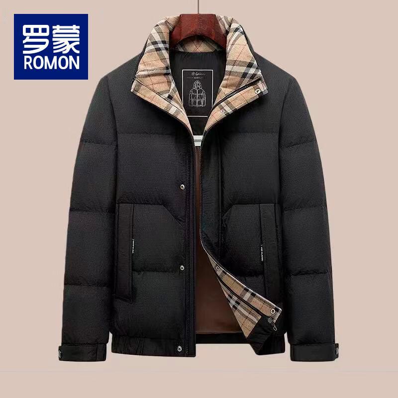 ROMON Men s Casual Stand Collar Padded Down Jacket 4XL чёрный
