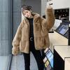 Autumn and winter new imitation fur jacket female Rex rabbit hair imitation fur hooded plush jacket loose warm and fashionable
