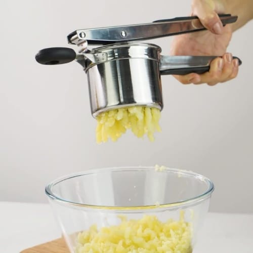 Kxptso Extra Long Potato Strip Press Extruder Squeezer Machine with Square Holes, Stainless Steel, for Home Kitchen, Potato Masher/Ricer, Manual Hand