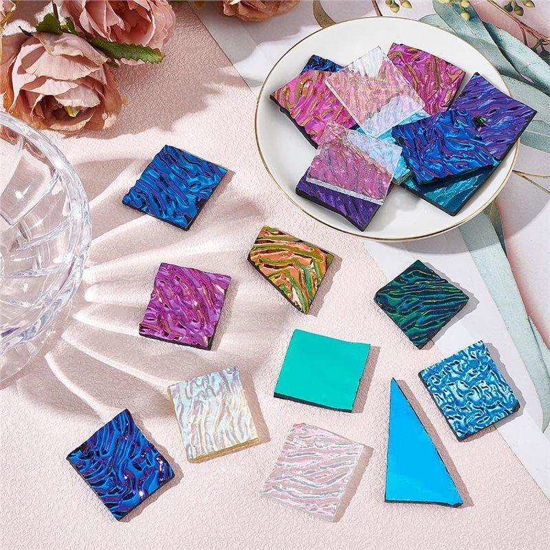 A60zfor Jewelry Making Supplies Crafts 112G Fusible Glass Sheets Microwave Kiln Art Pieces Dichroic Glass Scrap Mixed Colormay