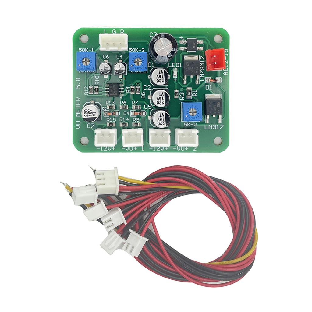 Simple Install Power Meter Clear Display Home Recording Level Monitor VU Meter Driver Board VU Meter Set for DIY