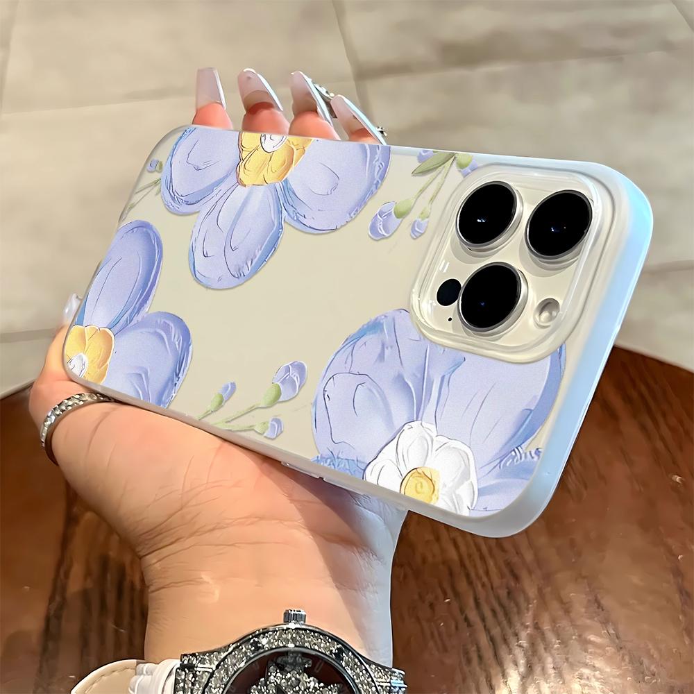 

Blue Petals Phone Case For IPhone 13 Case IPhone 16 Pro Max 11 15 14 12 17 Pro Max 16e 7 8 Plus XR SE Air Silicone Soft Cover iphone 11 Pro